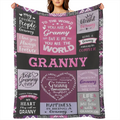 1pc Granny Blanket Gift for Granny for Mothers Day from Granddaughter Granny Gift from Grandson - Best Granny Ever Blanket - Funny Birthday Christmas Present Idea 80x60