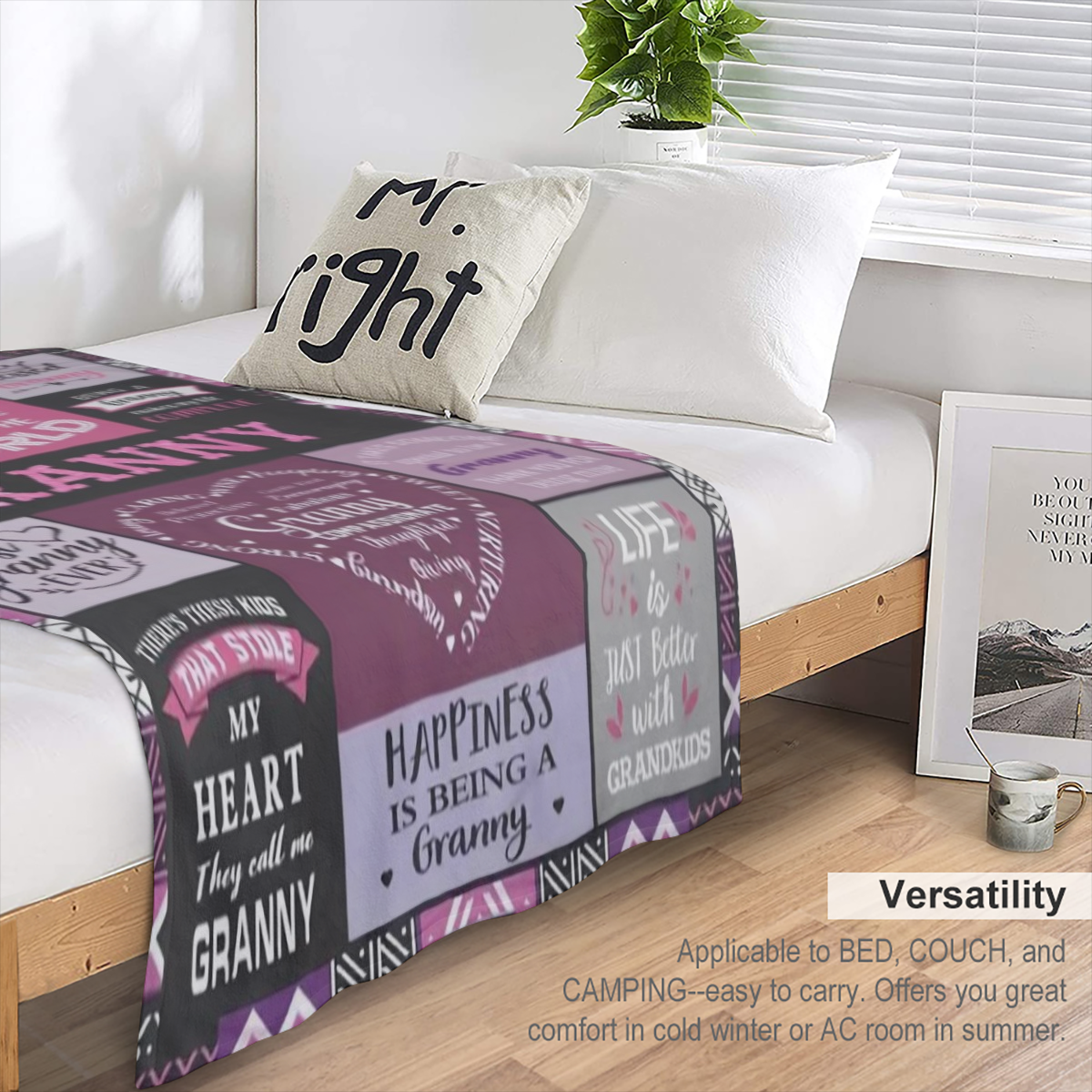 1pc Granny Blanket Gift for Granny for Mothers Day from Granddaughter Granny Gift from Grandson - Best Granny Ever Blanket - Funny Birthday Christmas Present Idea 80x60