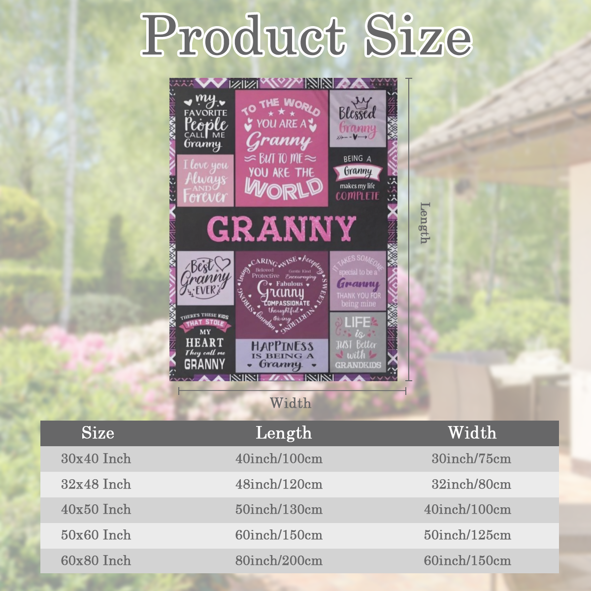 1pc Granny Blanket Gift for Granny for Mothers Day from Granddaughter Granny Gift from Grandson - Best Granny Ever Blanket - Funny Birthday Christmas Present Idea 80x60