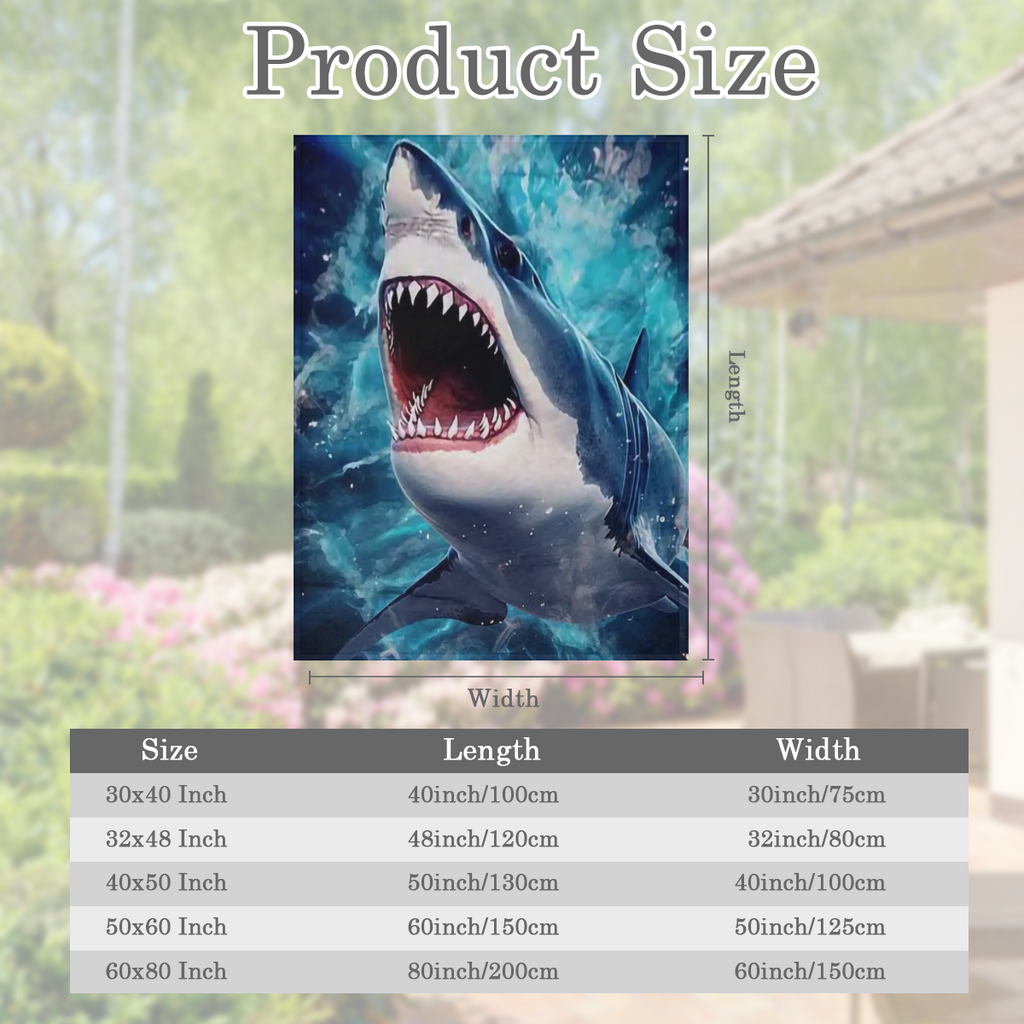 1pc Cozy Shark Blanket - Soft, Lightweight, Flannel Throw Blanket for Sofa, Bed, Travel, Camping, Living Room, Office, Couch, Chair, and Bed - Warm, Plush, Space- Saving, and Versatile