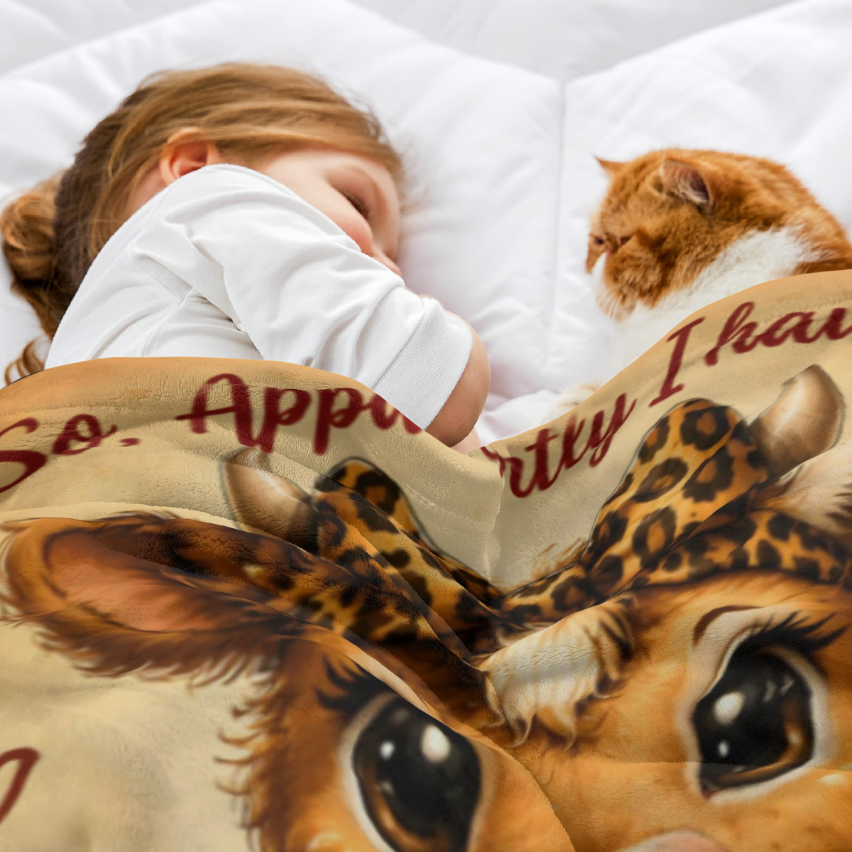 Cute Highland Cow Attitude Throw Blanket Funny Sassy Baby Cow