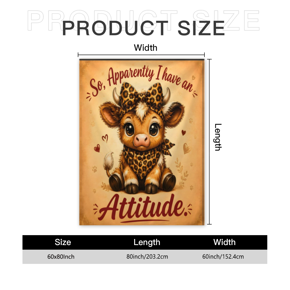 Cute Highland Cow Attitude Throw Blanket Funny Sassy Baby Cow