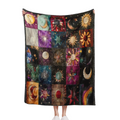 300GSM Vintage Sun And Moon Print Flannel Blanket - Soft Cozy All-Season Throw For Sofa, Bed, Office, Camping, Travel - 100% Polyester Knitted Fabric, Ideal Gift For Any Occasion, Cute Blanket, Seamle
