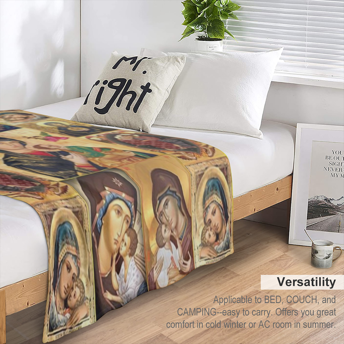 1pc Water And Fire Football Thin Blanket Lightweight Flannel Throw Blanket For Sofa, Bed, Travel, Camping, Livingroom, Office, Couch, Chair, And Bed