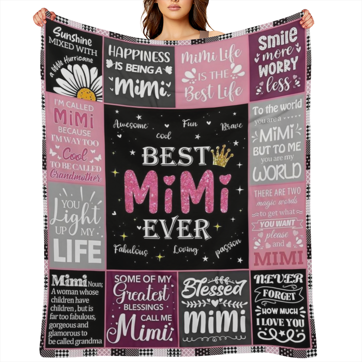 1 Mimi gift, Mother's Day blanket gift for Mimi, Mimi gift blanket for Grandma