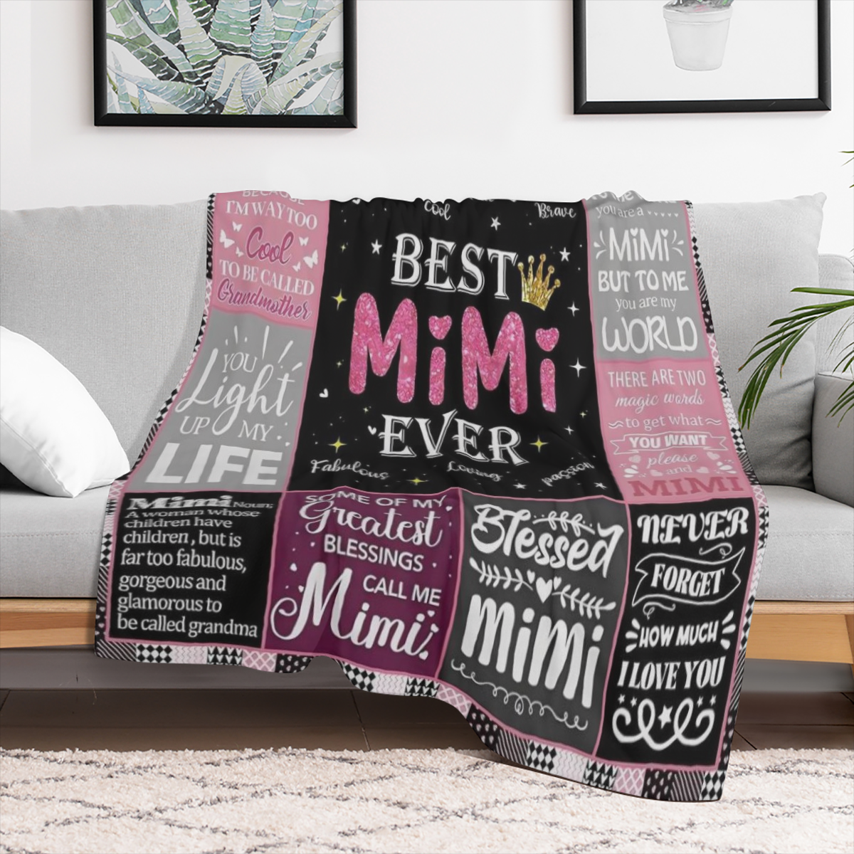1 Mimi gift, Mother's Day blanket gift for Mimi, Mimi gift blanket for Grandma