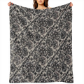 Luxurious Gothic-Inspired Flannel Throw Blanket - Soft Cozy Reversible with Intricate Floral Butterfly Design - Ideal for Couch Bed Camping - Easy Care All-Season Comfort