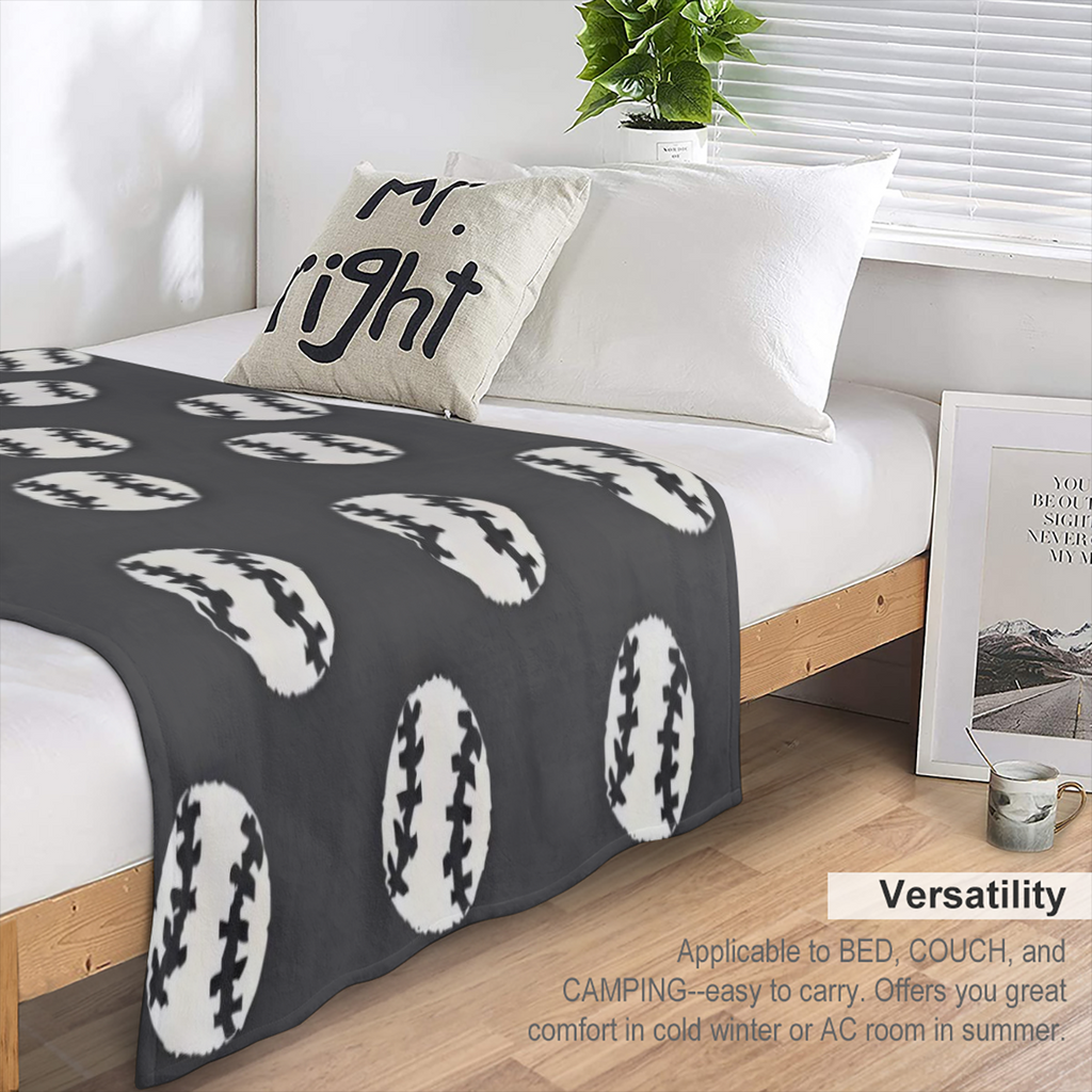 Amazing Comfortable Lightweight Baseball Blanket, Soft And Warm, Suitable for Sofa, Office, Bed, Camping, Travel