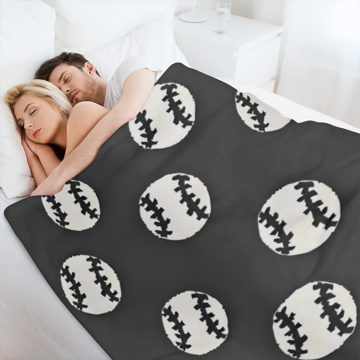 Amazing Comfortable Lightweight Baseball Blanket, Soft And Warm, Suitable for Sofa, Office, Bed, Camping, Travel