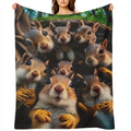Digital Print Flannel Blanket, Contemporary Style, Multi- Season, All- Purpose, Polyester, Jacquard Weave, sm, Gaming Controller Design, Home, Office, Car, Camping, Air Conditioning Use