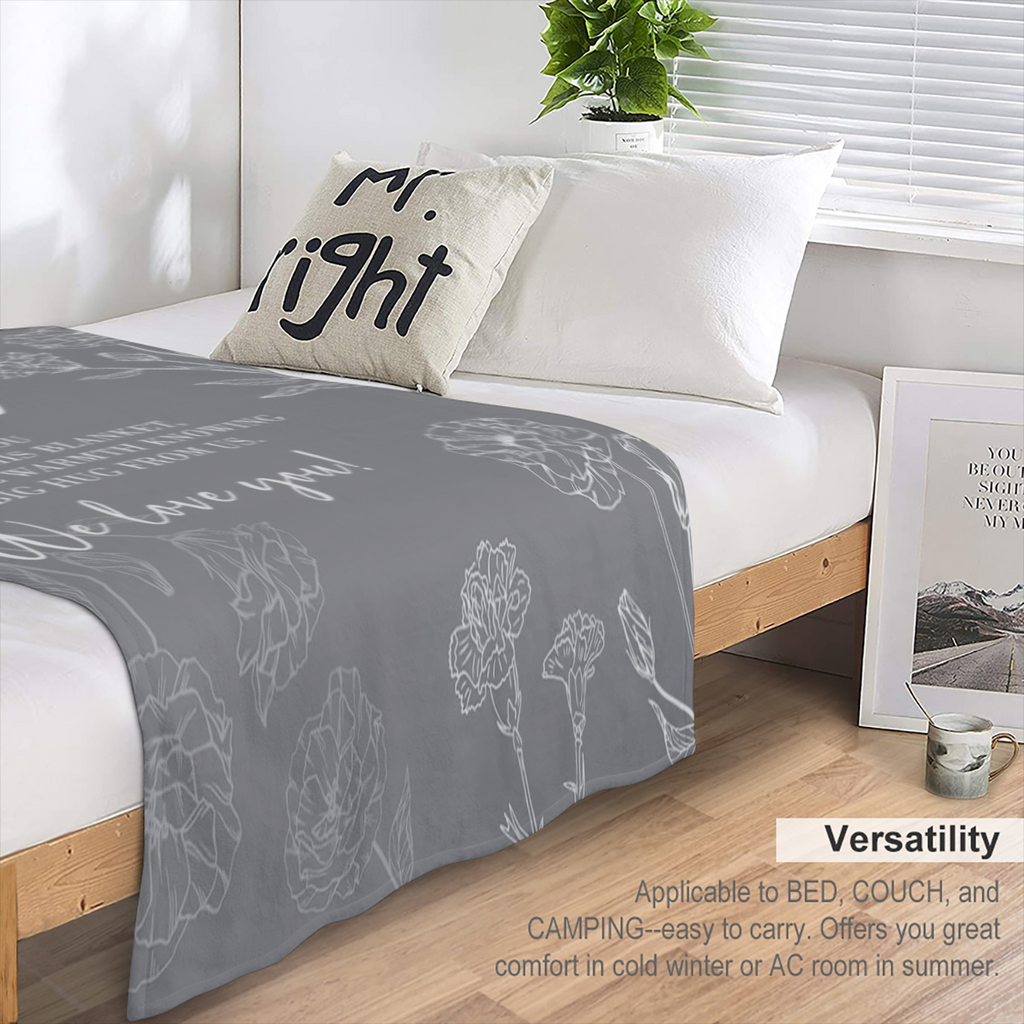 Blanket for MomMom Birthday Gift for DaughterSon Gift for MomMother's Day GiftChristmas GiftSuper Soft Flannel Blanket Gray