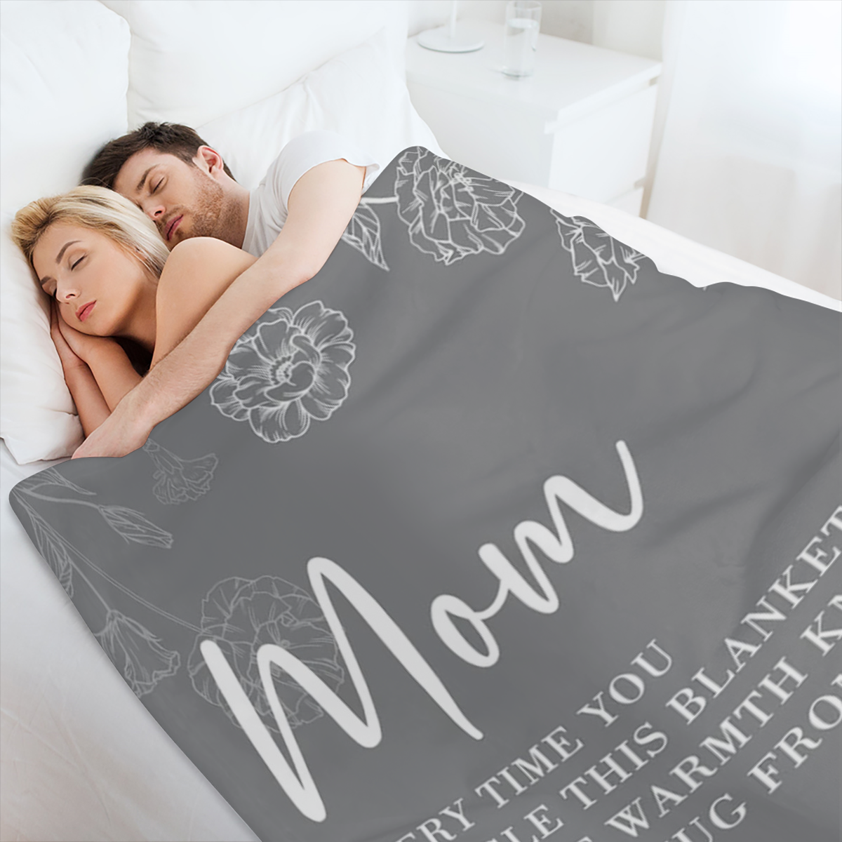 Blanket for MomMom Birthday Gift for DaughterSon Gift for MomMother's Day GiftChristmas GiftSuper Soft Flannel Blanket Gray