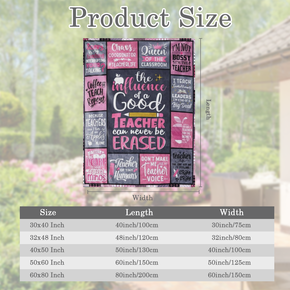 60"x50" Soft Flannel Teacher Appreciation Blanket Fun & Inspirational Gift for Women, Students, and New Teachers, Red with Playful Teacher-Themed Designs, Teacher Gift