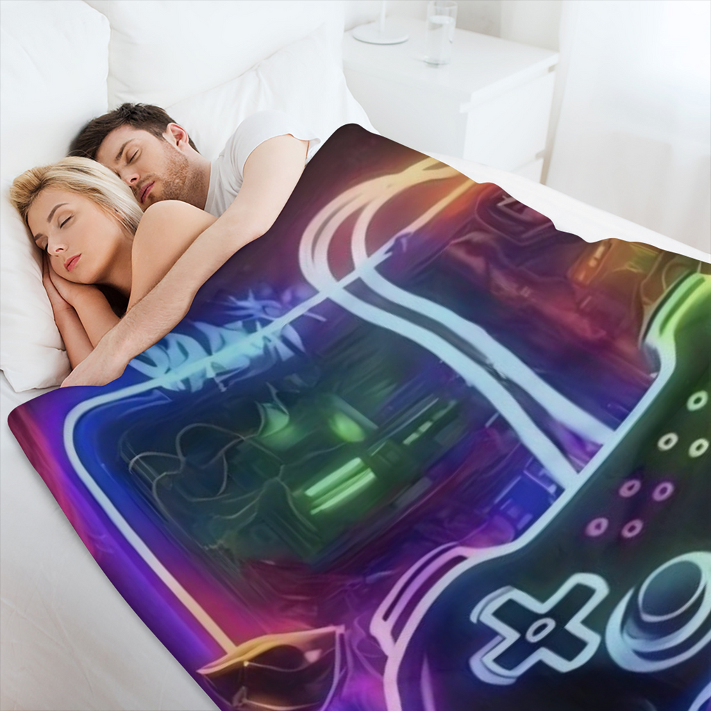 Rainbow Tiger Digital Print Flannel Throw Blanket - Versatile for Home, Office, Car, and Camping Soft & Cozy All-Season Blanket