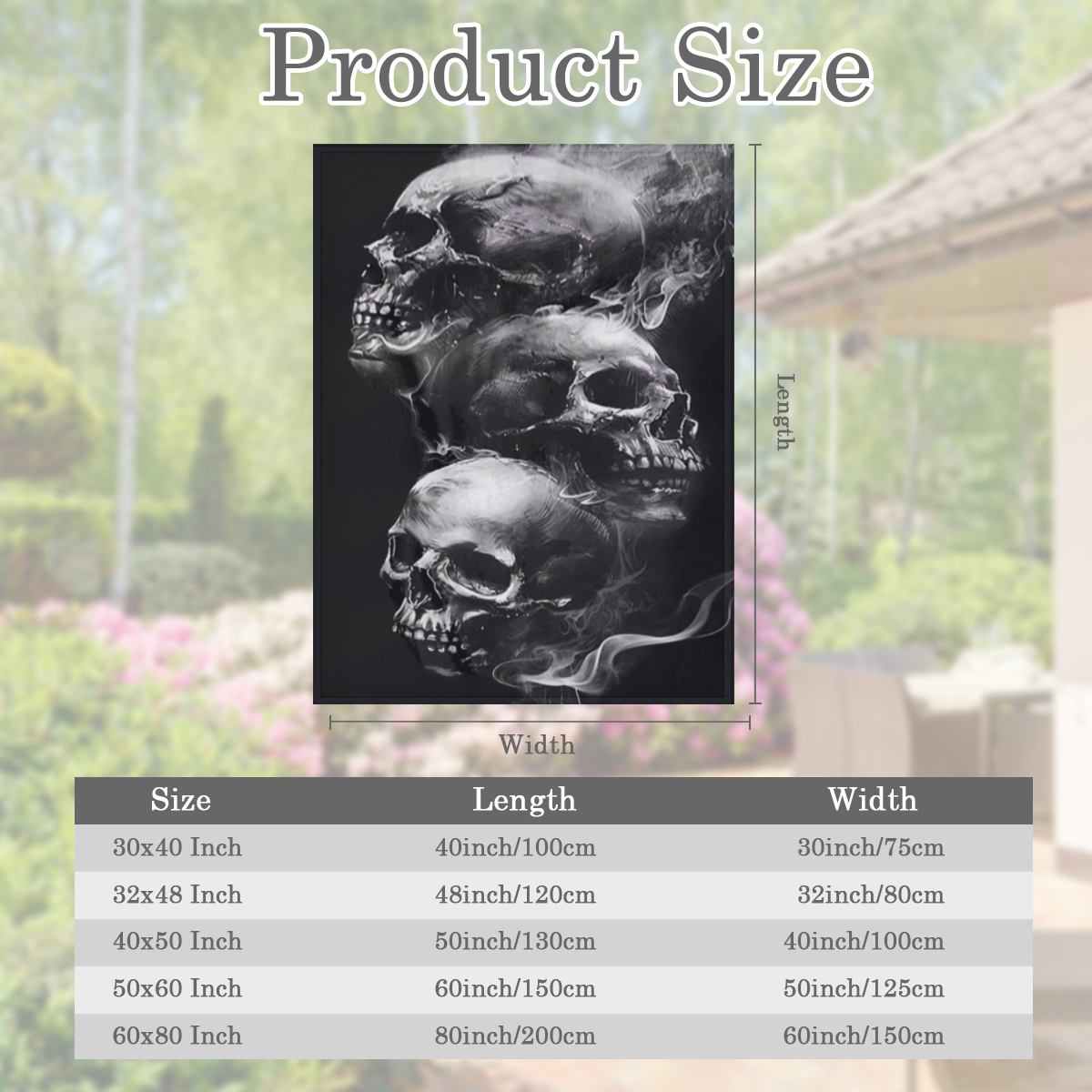1pc Cozy Flannel Blanket - Soft Bedding for Camping, Sofa, Bed, and Office - Unique Three Ruins Skulls Design, Comfortable, Gift- Worthy, and Suitable for All Seasons