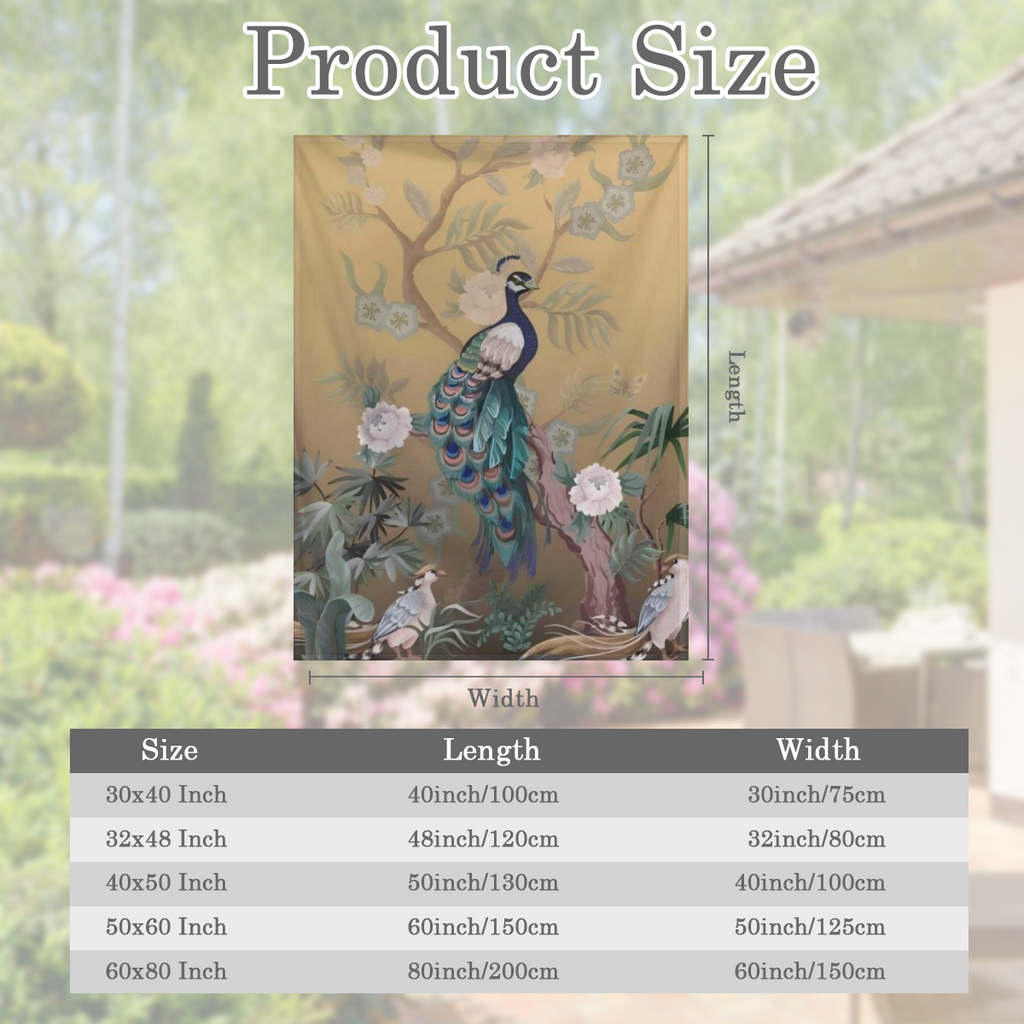 Beautiful Peacock Flannel Throw Blanket Soft And Cozy, Warm And Fuzzy, Lightweight for Easy Travel, Elegant Decor for Couch or Bed, Perfect for Living Room or Outdoor Use for Women Adults
