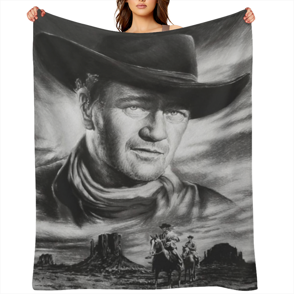 American Legend John- Wayne Throw Blanket 80X60 Ultra- Soft Fleece Throw Blanket for Soft, Couch, Chair, Sofa, Office Bed Suitable All Season, 280GSM CozyFlannel MultiSizes, 4 Sizes Available