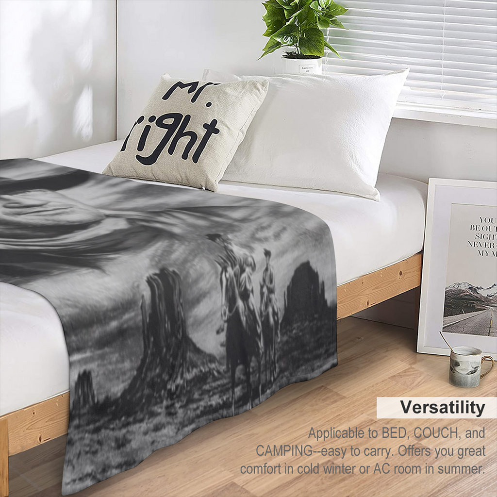 American Legend John- Wayne Throw Blanket 80X60 Ultra- Soft Fleece Throw Blanket for Soft, Couch, Chair, Sofa, Office Bed Suitable All Season, 280GSM CozyFlannel MultiSizes, 4 Sizes Available