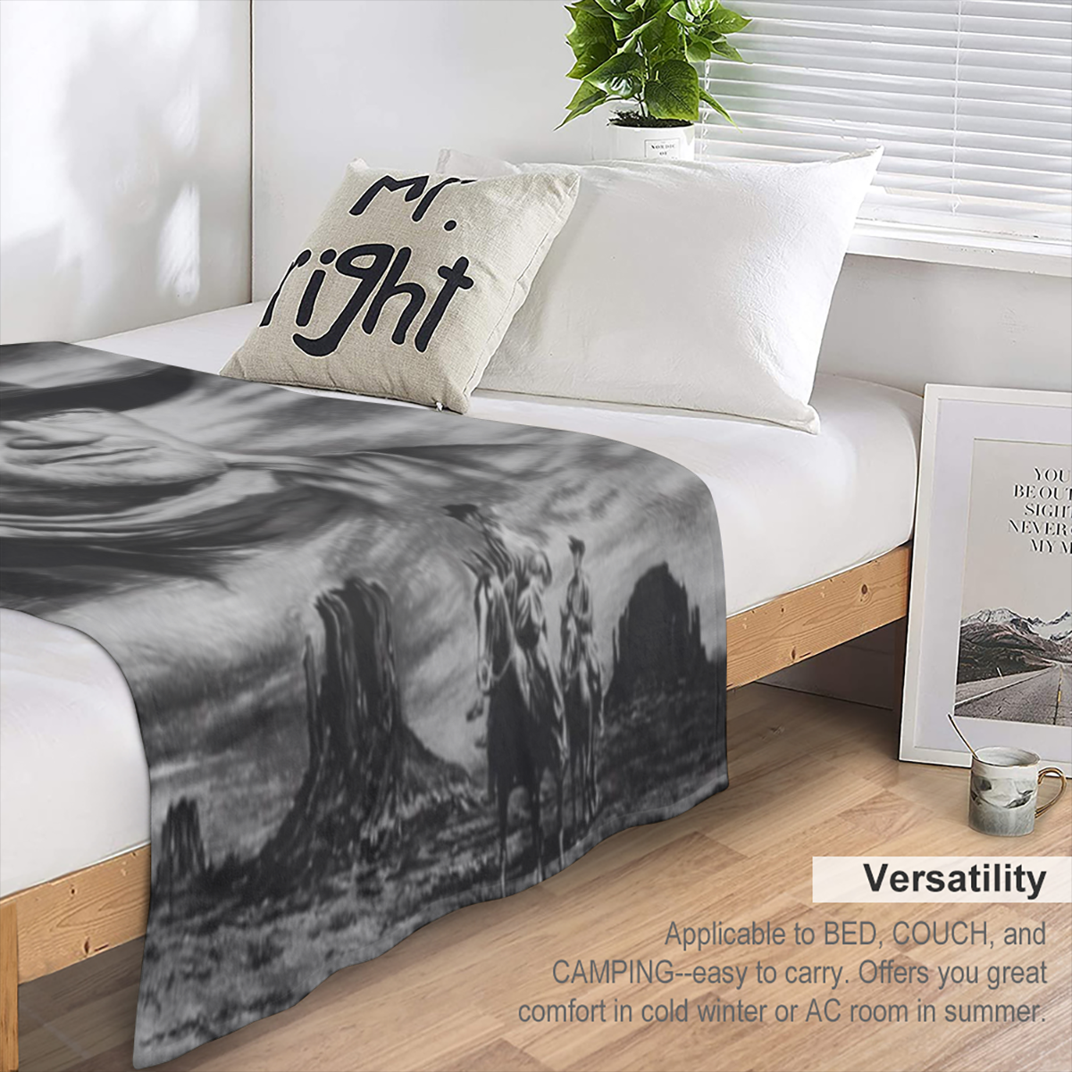 American Legend John- Wayne Throw Blanket 80X60 Ultra- Soft Fleece Throw Blanket for Soft, Couch, Chair, Sofa, Office Bed Suitable All Season, 280GSM CozyFlannel MultiSizes, 4 Sizes Available