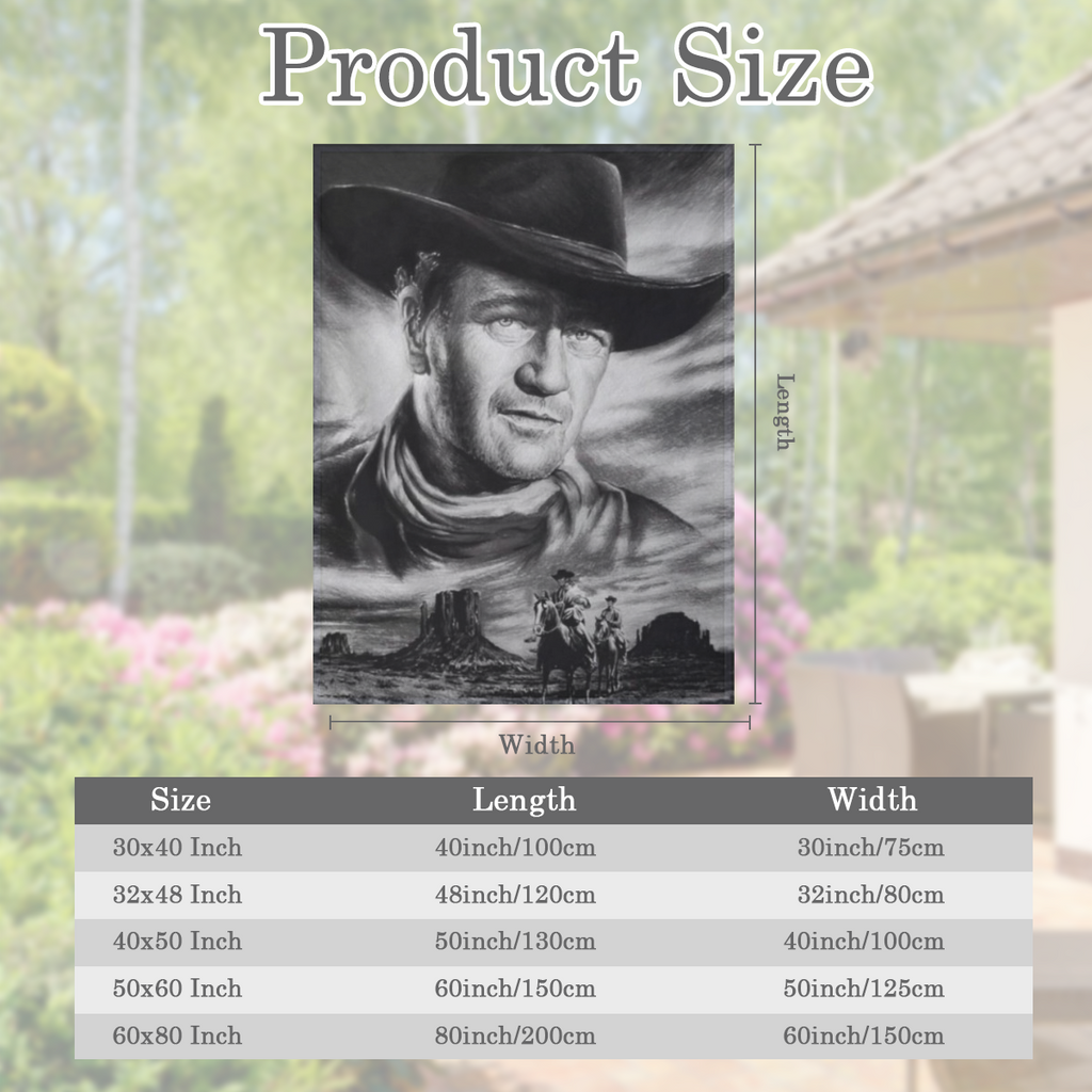 American Legend John- Wayne Throw Blanket 80X60 Ultra- Soft Fleece Throw Blanket for Soft, Couch, Chair, Sofa, Office Bed Suitable All Season, 280GSM CozyFlannel MultiSizes, 4 Sizes Available