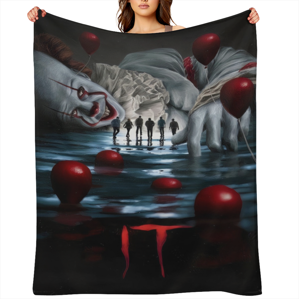 Cozy Horror Clown Flannel Throw Blanket - Soft, Warm All- Season Comfort for Naps & Snuggles - Perfect Birthday or Friendship Gift
