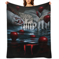 Cozy Horror Clown Flannel Throw Blanket - Soft, Warm All- Season Comfort for Naps & Snuggles - Perfect Birthday or Friendship Gift