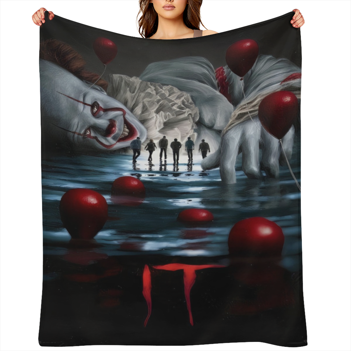 Cozy Horror Clown Flannel Throw Blanket - Soft, Warm All- Season Comfort for Naps & Snuggles - Perfect Birthday or Friendship Gift