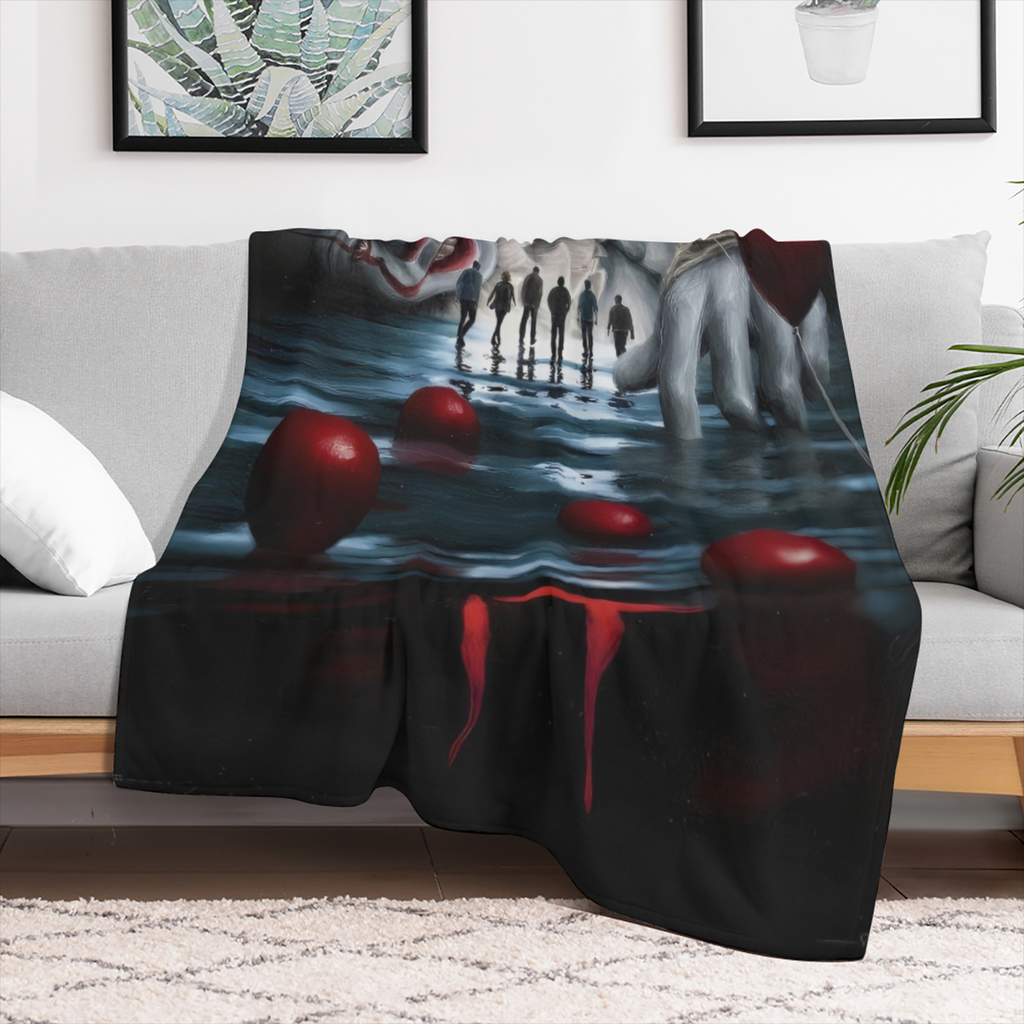 Cozy Horror Clown Flannel Throw Blanket - Soft, Warm All- Season Comfort for Naps & Snuggles - Perfect Birthday or Friendship Gift