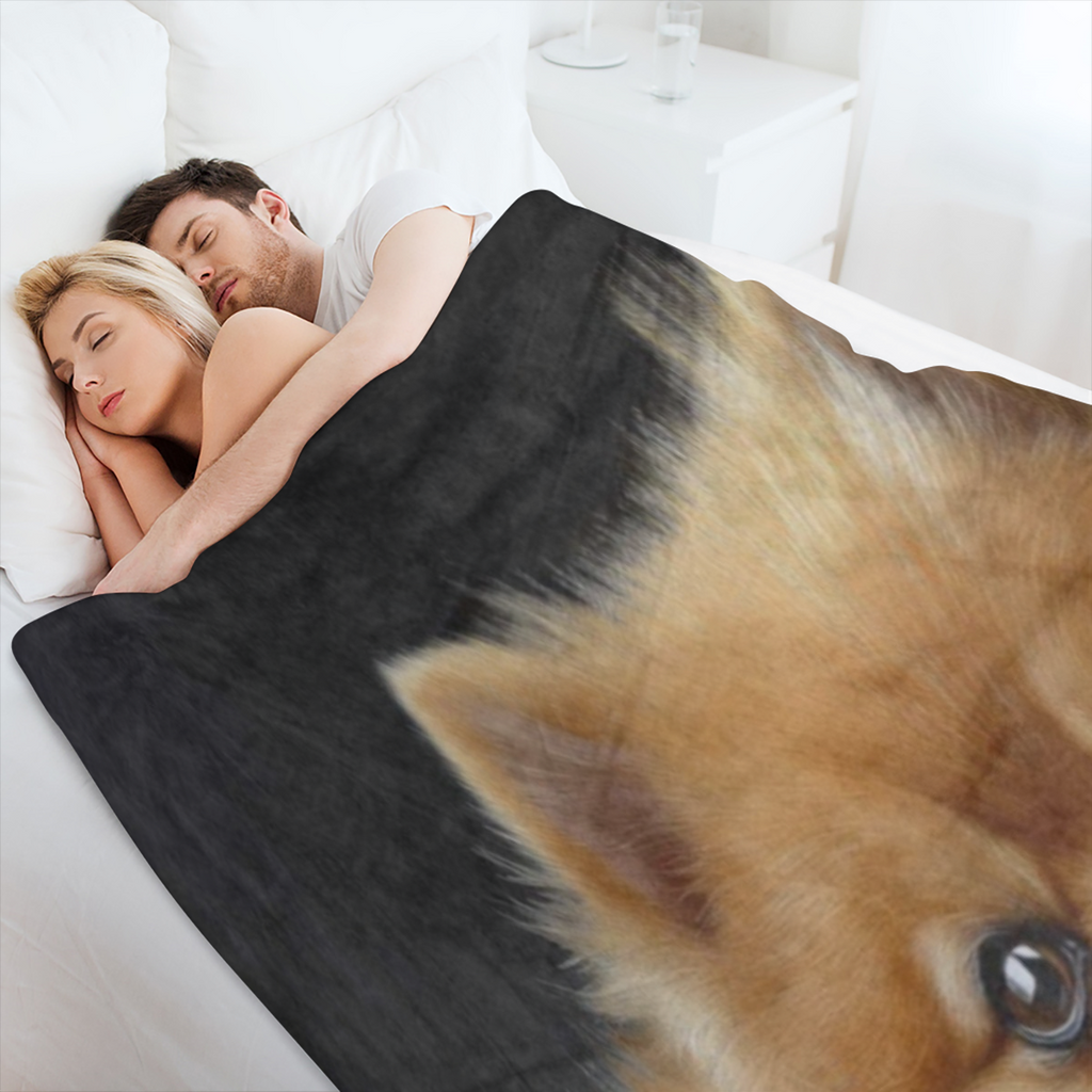 Pommeren Hond Print Flanel Fleece Dekent - All Season Lichtgewicht Pluche Gezellige Dekent voor Auto, Sofa, Bed, Kamperen, Vliegtuig - Ideaal Kerst- en Verjaardagscadeau