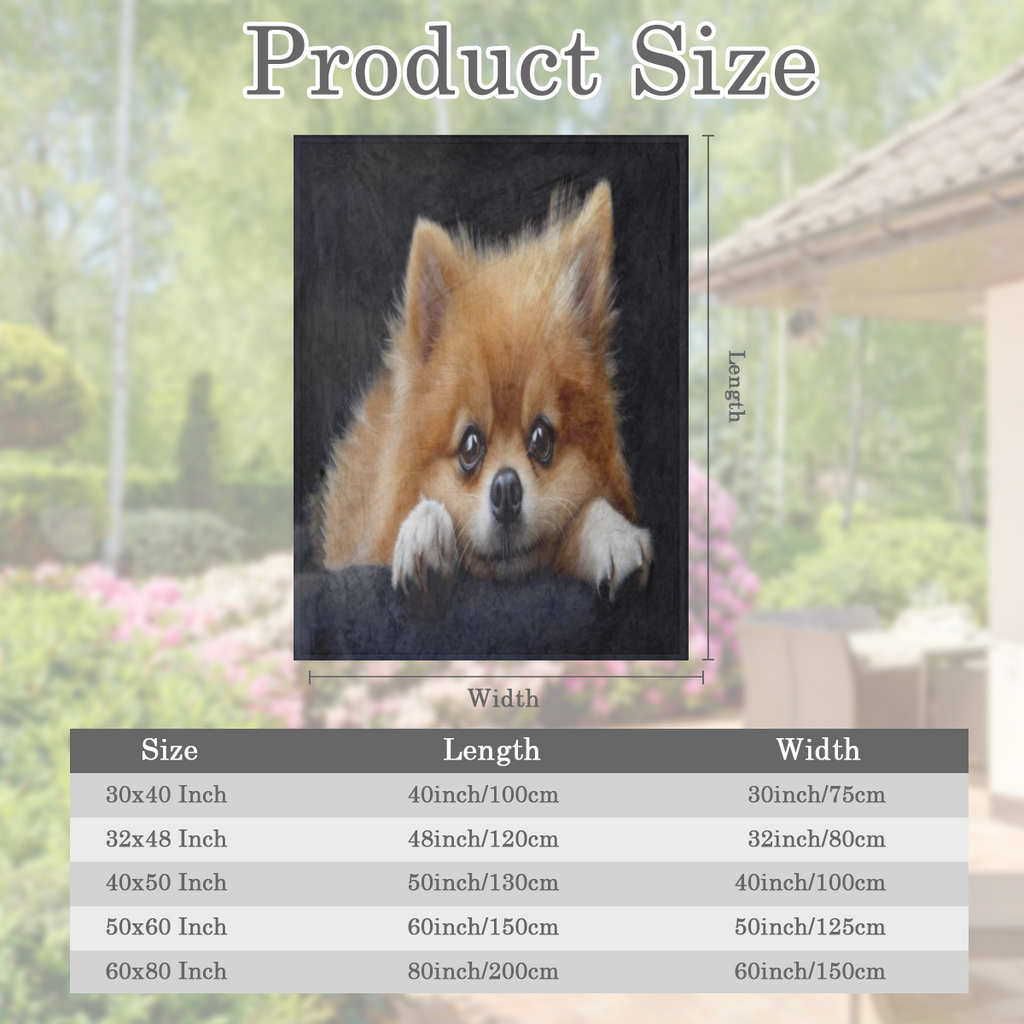 Pommeren Hond Print Flanel Fleece Dekent - All Season Lichtgewicht Pluche Gezellige Dekent voor Auto, Sofa, Bed, Kamperen, Vliegtuig - Ideaal Kerst- en Verjaardagscadeau