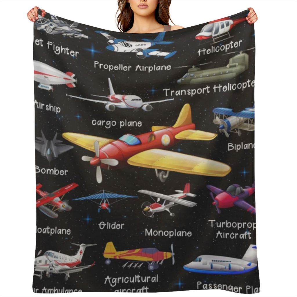 Airplane Throw Blanket, Airplane Gifts for Boys Girls Adults, Aircraft Throw, Plush Cozy Lightweight Flannel Quilts for Bedroom Sofa Couch Living Room Decoration, 40x50 for Boys Girls, 280GSM CozyFlan
