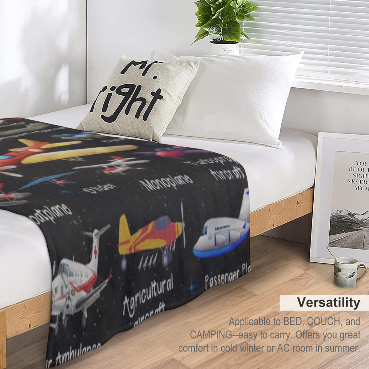 Airplane Throw Blanket, Airplane Gifts for Boys Girls Adults, Aircraft Throw, Plush Cozy Lightweight Flannel Quilts for Bedroom Sofa Couch Living Room Decoration, 40x50 for Boys Girls, 280GSM CozyFlan