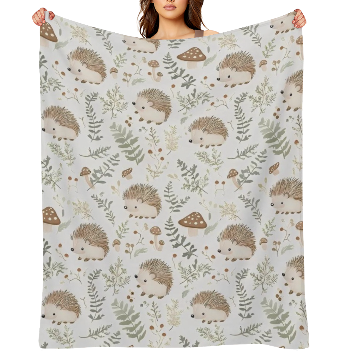 Adorable Hedgehog Blanket, Soft Cozy Flannel Throw Blanket for Adults Kids Men Women, Lightweight Warm Fuzzy Blankets for Couch, Bed, Travel And Home Decor