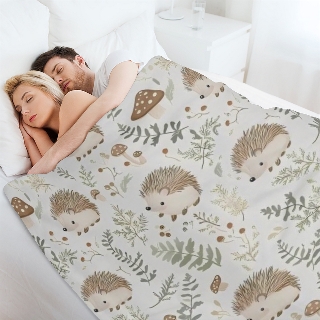 Adorable Hedgehog Blanket, Soft Cozy Flannel Throw Blanket for Adults Kids Men Women, Lightweight Warm Fuzzy Blankets for Couch, Bed, Travel And Home Decor