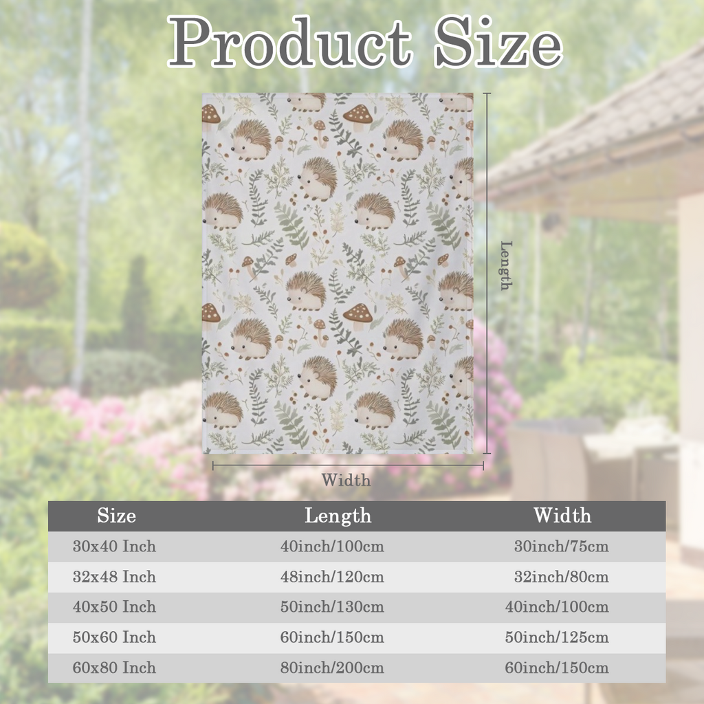 Adorable Hedgehog Blanket, Soft Cozy Flannel Throw Blanket for Adults Kids Men Women, Lightweight Warm Fuzzy Blankets for Couch, Bed, Travel And Home Decor