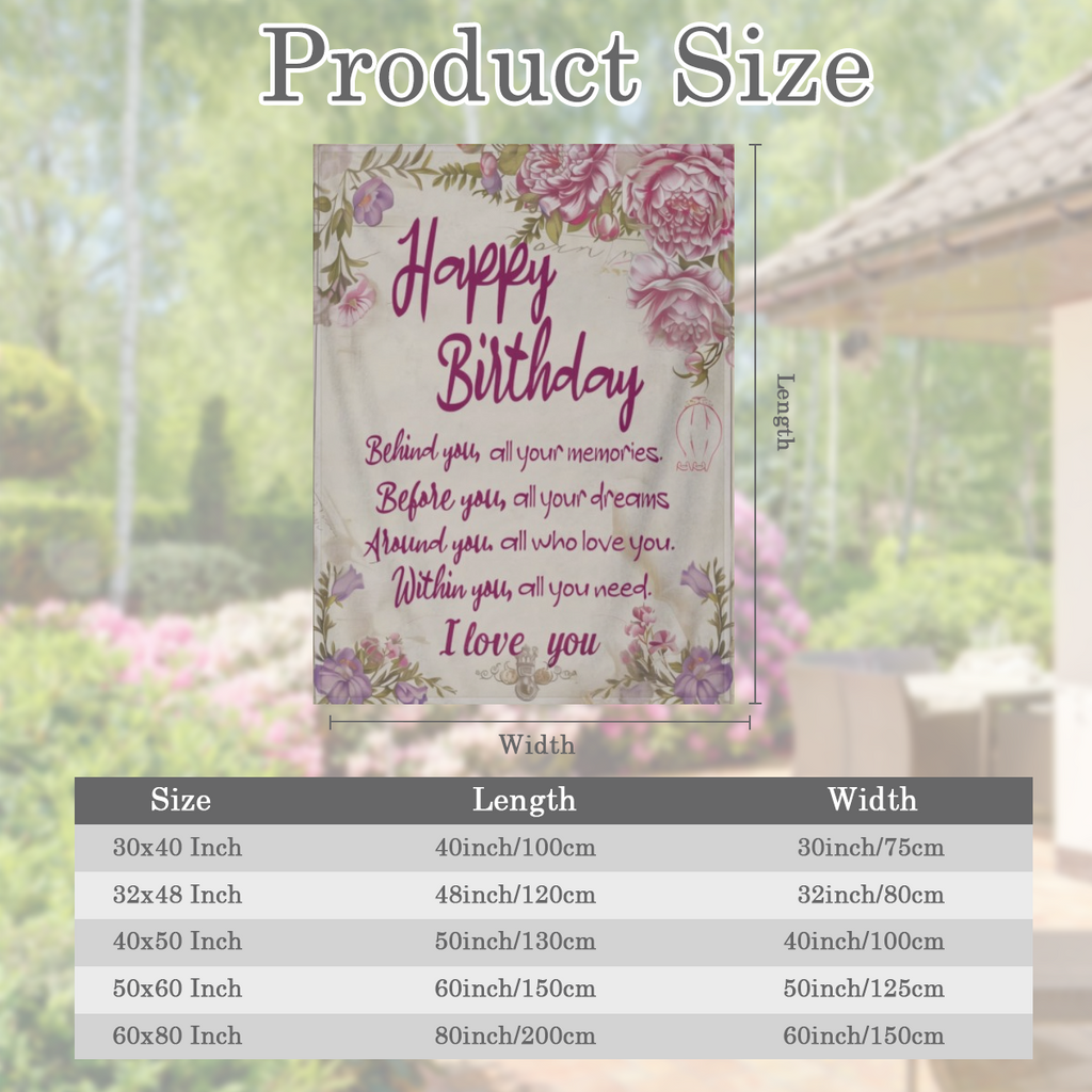 Birthday Gifts, Unique Best Gift Blanket for Women Girl, Vintage Floral Blankets, Ideas for Mom Sister Grandma Wife Daughter Lightweight Throw, Happy Festival Party Room Decor