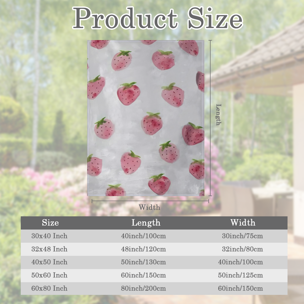 Sweet Strawberry Style Ultra-Soft Microfiber Blanket with Fresh Strawberry Pattern, Lightweight & Cozy, Perfect for Sofa, Bed or Chair, All-Season Use, Modern Design with Vibrant Pink Strawberries on