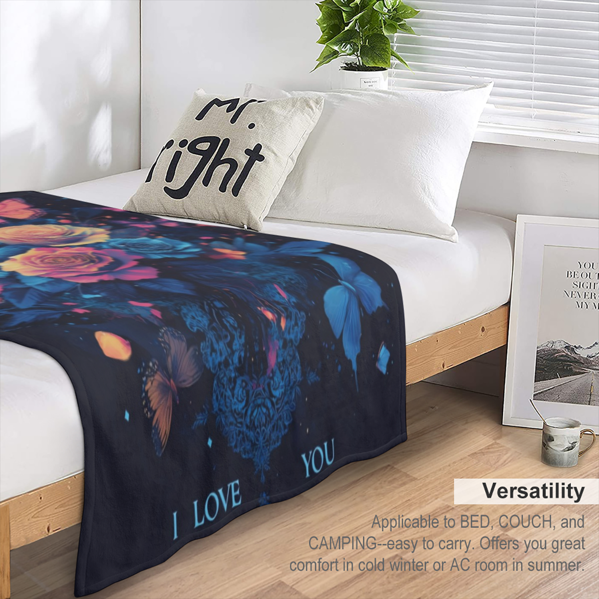 1pc Cozy Night Reaper Print Flannel Blanket - Ultra- Soft, Lightweight, and Warm Throw for Sofa, Bed, Travel, Camping, Living Room, Office, Couch, Chair, and Bed - Perfect Gift for Family or Friends w