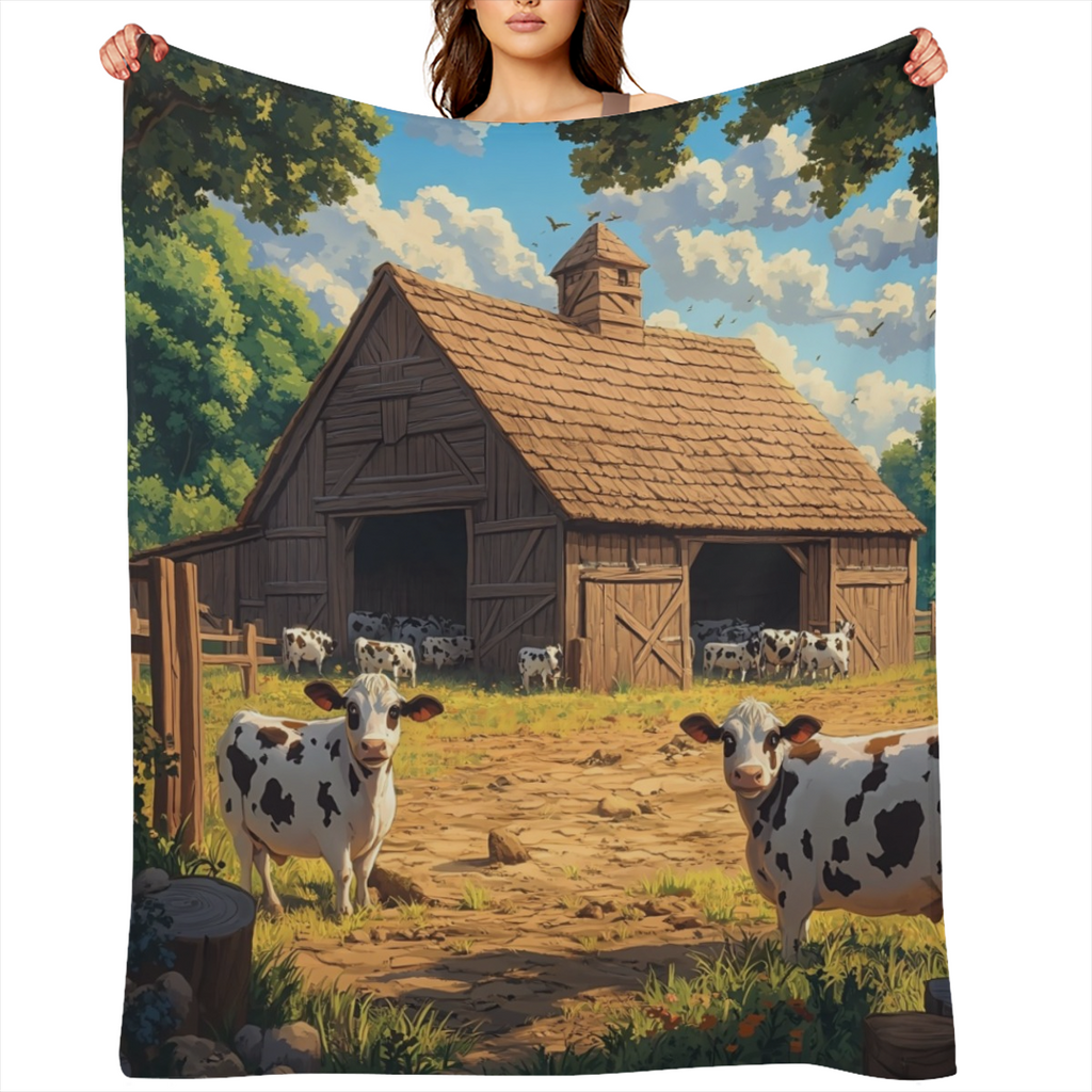 1pc Luxurious and Soft Throw Blanket with Playful Designs - High- Quality Flannel Material, Machine Washable, Durable, and Perfect for Snuggling at Home, in the Office, or on the Go