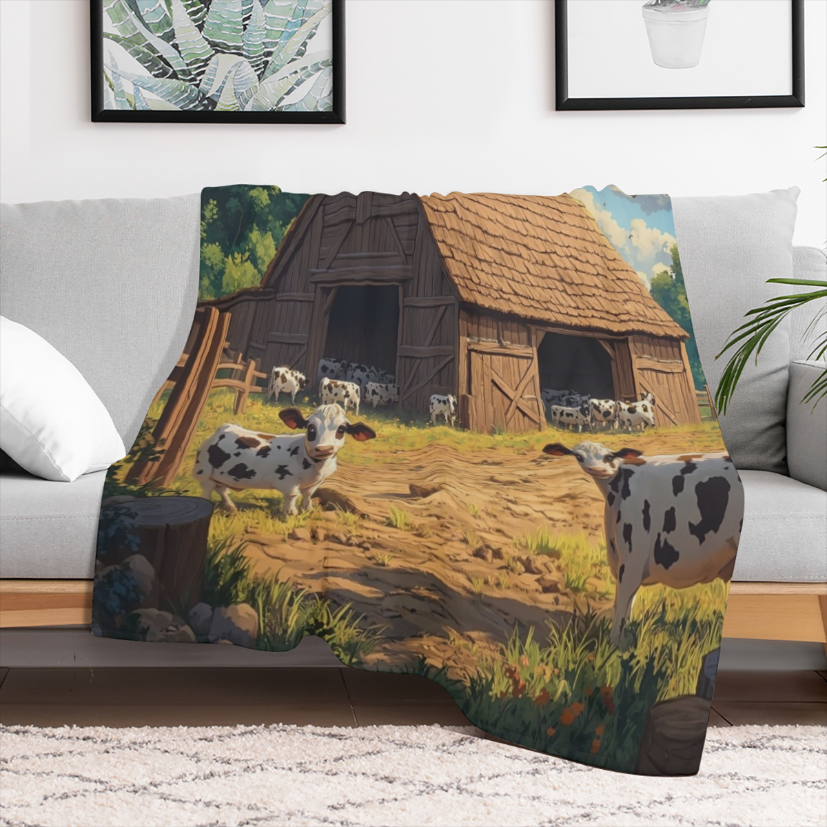1pc Luxurious and Soft Throw Blanket with Playful Designs - High- Quality Flannel Material, Machine Washable, Durable, and Perfect for Snuggling at Home, in the Office, or on the Go