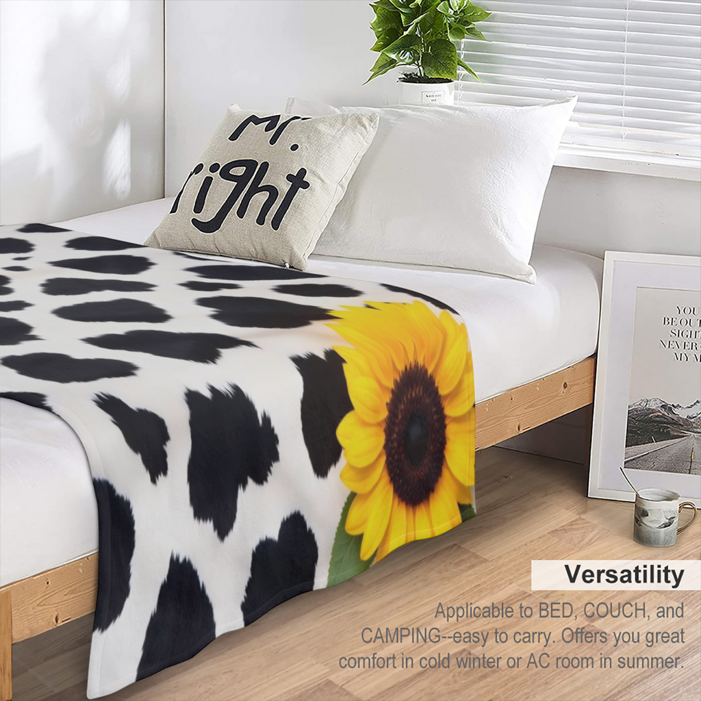 Contemporary Floral Pattern Throw Blanket - Soft and Comfortable Flannel Fleece Blanket for Office, School, Home, Picnic, Camping, Travel, and Gift Giving - Polyester 100 - All Seasons - Knitted Weave