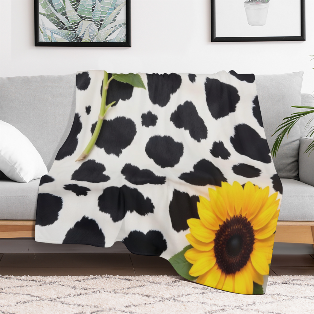 Contemporary Floral Pattern Throw Blanket - Soft and Comfortable Flannel Fleece Blanket for Office, School, Home, Picnic, Camping, Travel, and Gift Giving - Polyester 100 - All Seasons - Knitted Weave