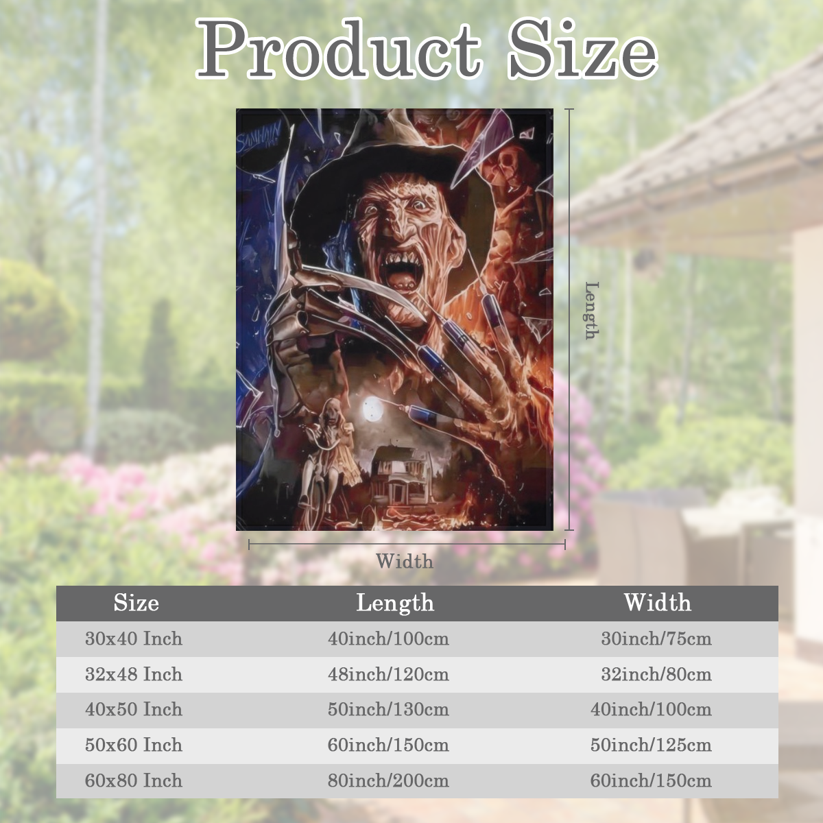 Fright Night Themed Flannel Blanket Digital Print Soft Warm Polyester Knit 200-250g Fabric Weight All-Season Comfort Gift for Sofa Office Bed Camping Travel Washed Geometric Pattern Cabin Style 50x60