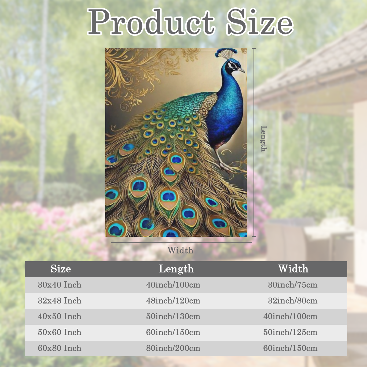 1 golden peacock print blanket, soft and comfortable travel blanket, sofa bed nap blanket, office home decor, birthday and holiday gift, available all year round