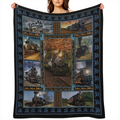 Vintage Train Print Flannel Throw Blanket Soft Warm Cozy for Couch Office Bed Camping Travel All-Season Gift with Classic Railroad Design Decorative Border
