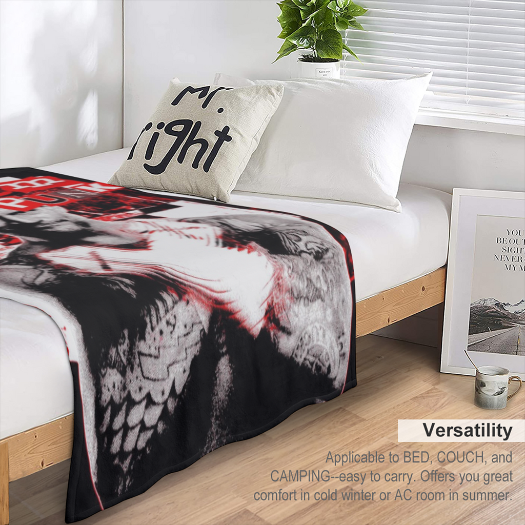 CM Punk Flannel Sofa Blanket Soft Lightweight Warm Shawl Knitted Plush Comfortable Decorative Blanket Suitable for Sofa Bed60x50inch