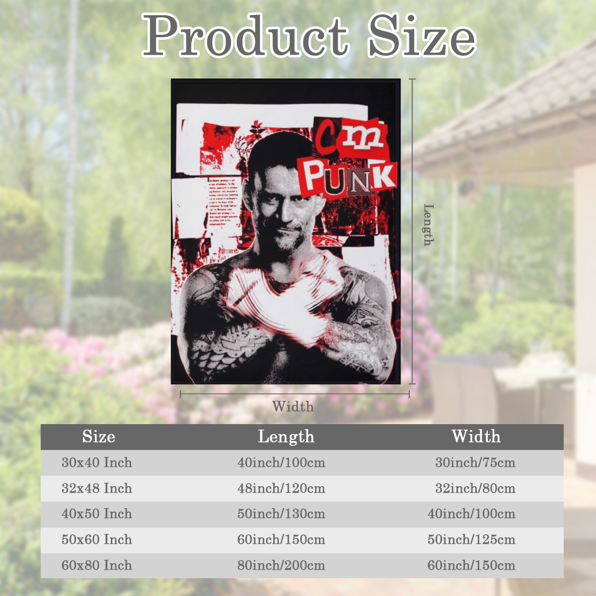 CM Punk Flannel Sofa Blanket Soft Lightweight Warm Shawl Knitted Plush Comfortable Decorative Blanket Suitable for Sofa Bed60x50inch