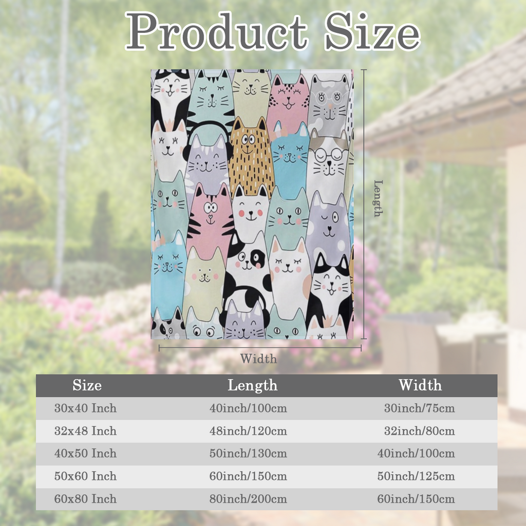 1pc Cute Cartoon Cat Print Blanket, Flannel Blanket, Soft Warm Throw Blanket Nap Blanket For Couch Sofa Office Bed Camping Travel, Multi- purpose Gift Blanket For All Season