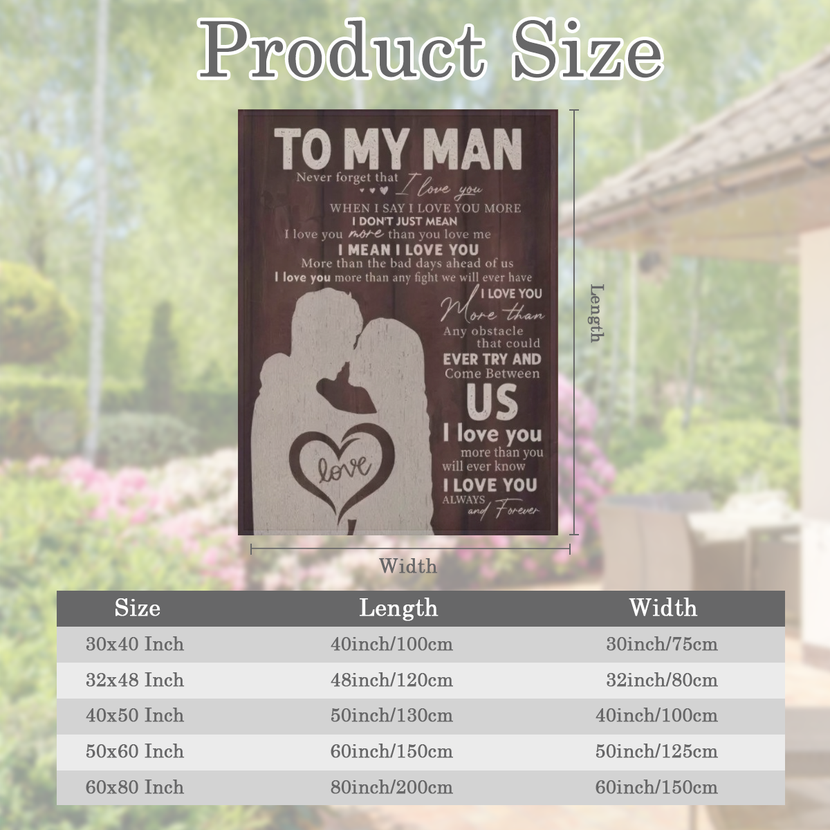 1pc Cozy Flannel Fleece Blanket for Men - Romantic Love Message Throw for Boyfriend, Husband, Fiance - All Seasons Chunky Knit, Machine Washable - Perfect for Birthday, Anniversary, Sweetest Day Gifts
