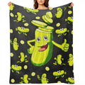 1 comfortable and soft flannel blanket, modern style digitally printed cucumber pattern, all- season, suitable for beds, sofas and chairs, is a unique gift for male and female food lovers, 200- 250 gr
